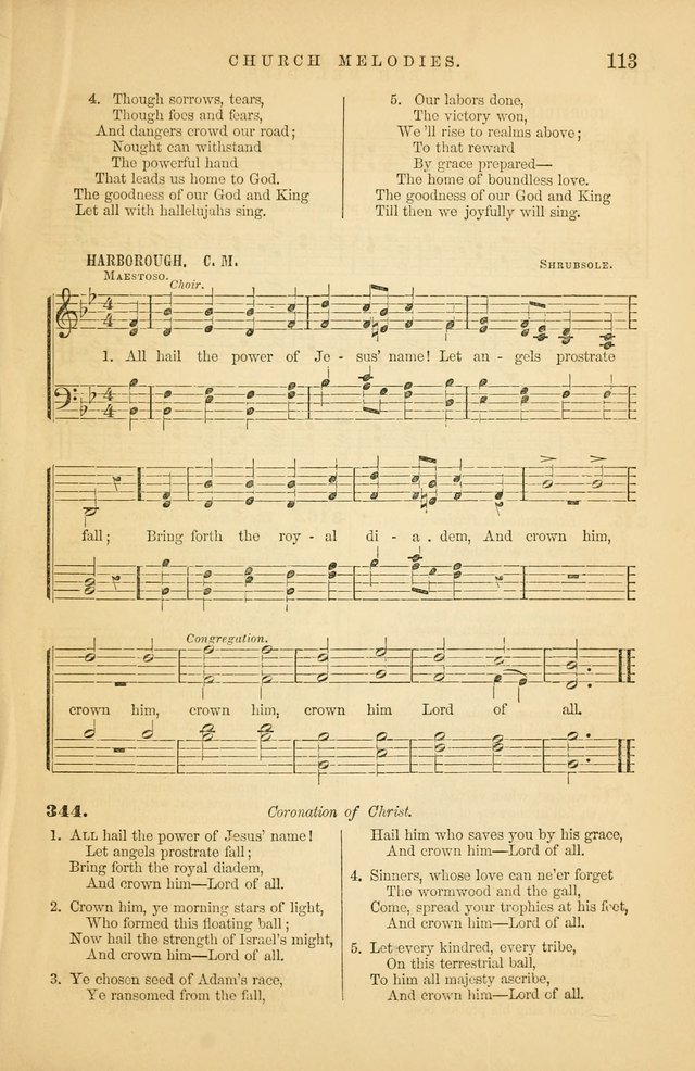 Church Melodies: collection of psalms and hymns, with appropriate music. For the use of congregations. page 113