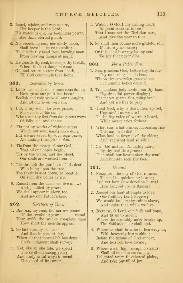 Church Melodies: collection of psalms and hymns, with appropriate music. For the use of congregations. page 119