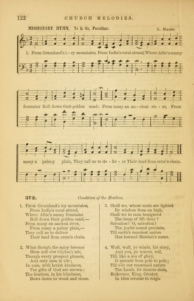 Church Melodies: collection of psalms and hymns, with appropriate music. For the use of congregations. page 122