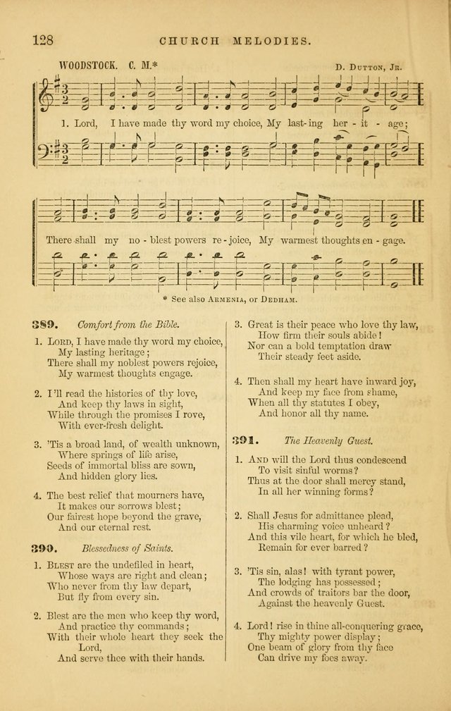 Church Melodies: collection of psalms and hymns, with appropriate music. For the use of congregations. page 128