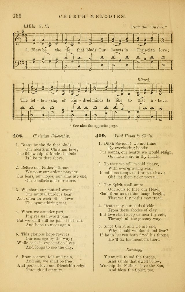 Church Melodies: collection of psalms and hymns, with appropriate music. For the use of congregations. page 136