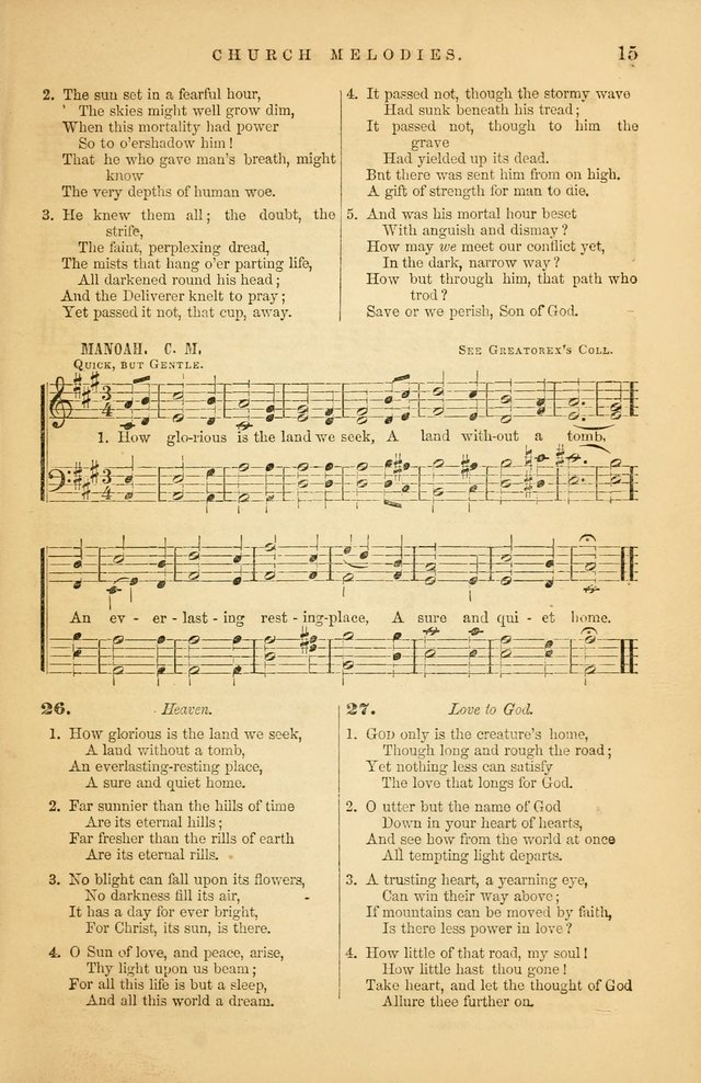 Church Melodies: collection of psalms and hymns, with appropriate music. For the use of congregations. page 15