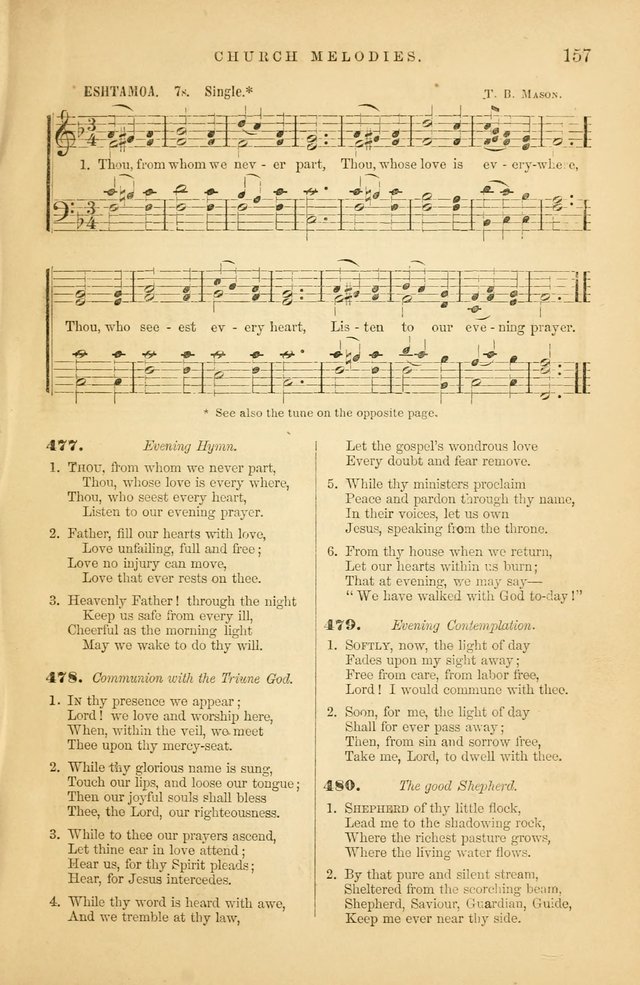 Church Melodies: collection of psalms and hymns, with appropriate music. For the use of congregations. page 157