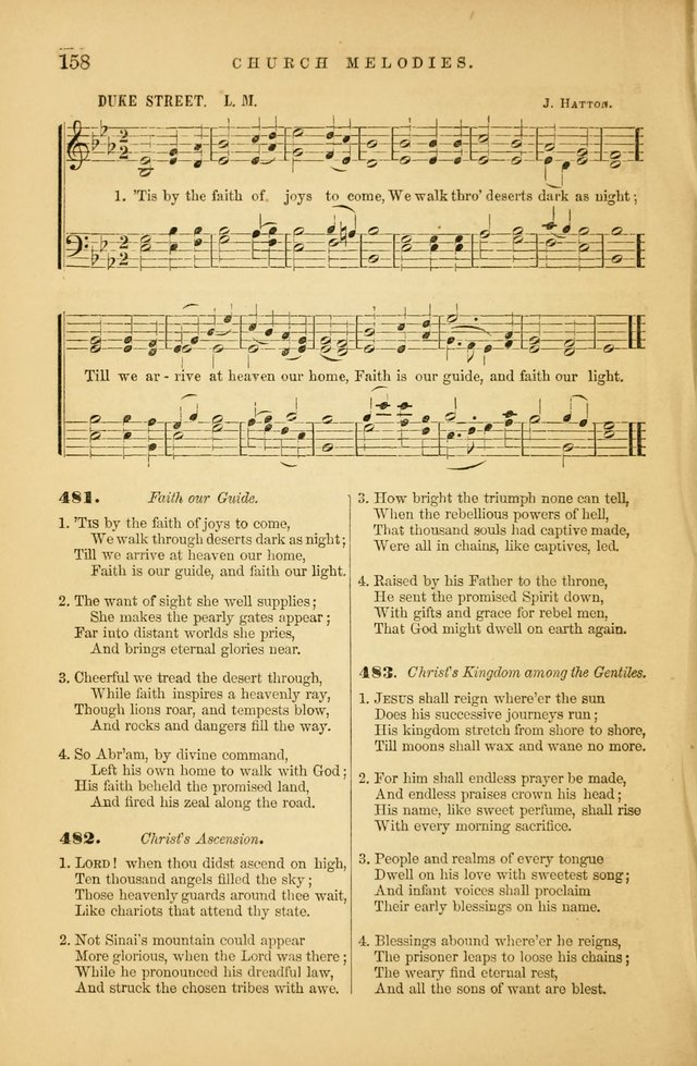 Church Melodies: collection of psalms and hymns, with appropriate music. For the use of congregations. page 158
