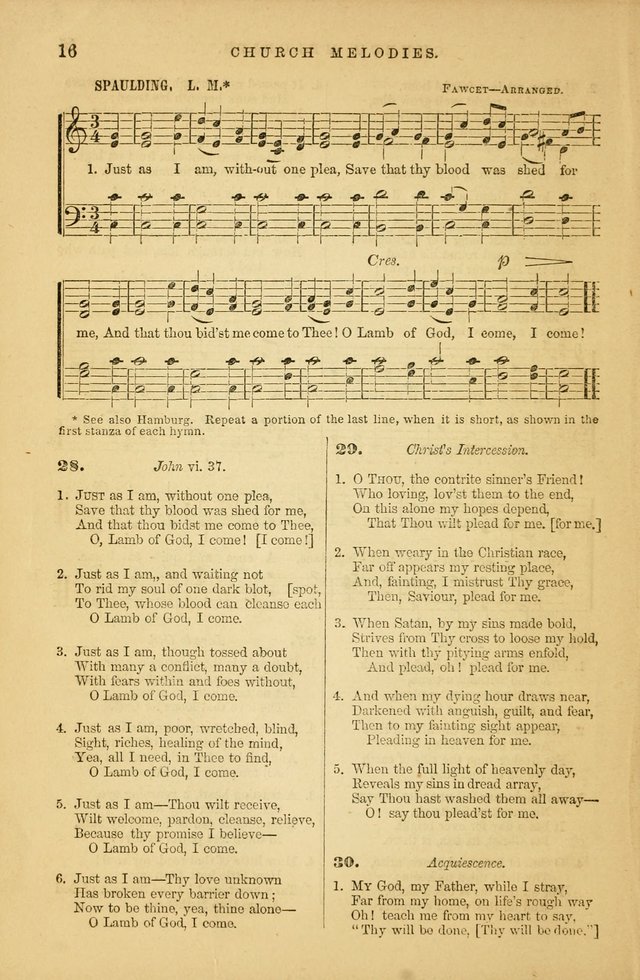 Church Melodies: collection of psalms and hymns, with appropriate music. For the use of congregations. page 16