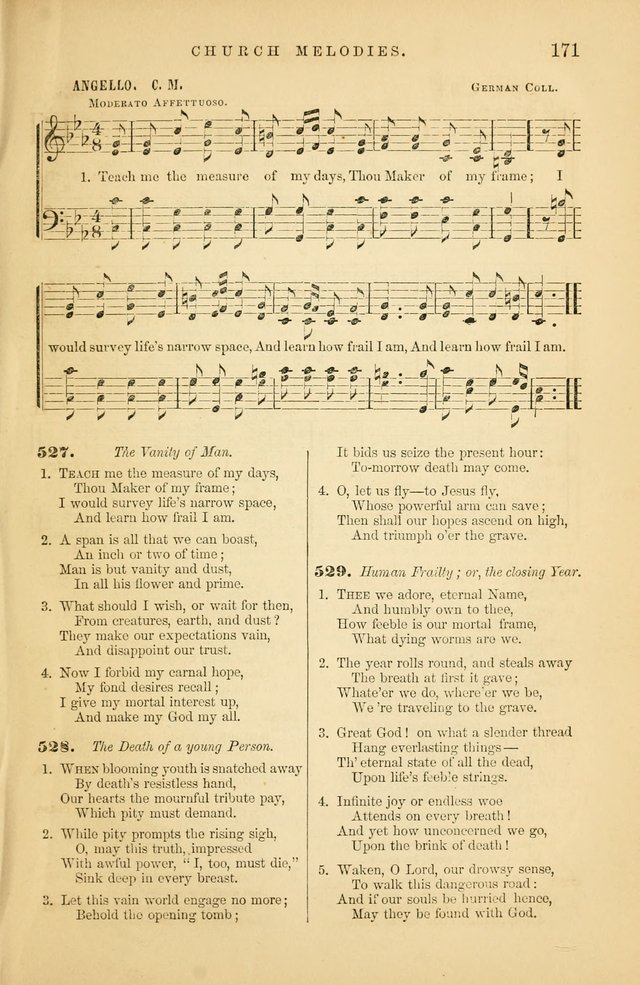 Church Melodies: collection of psalms and hymns, with appropriate music. For the use of congregations. page 171