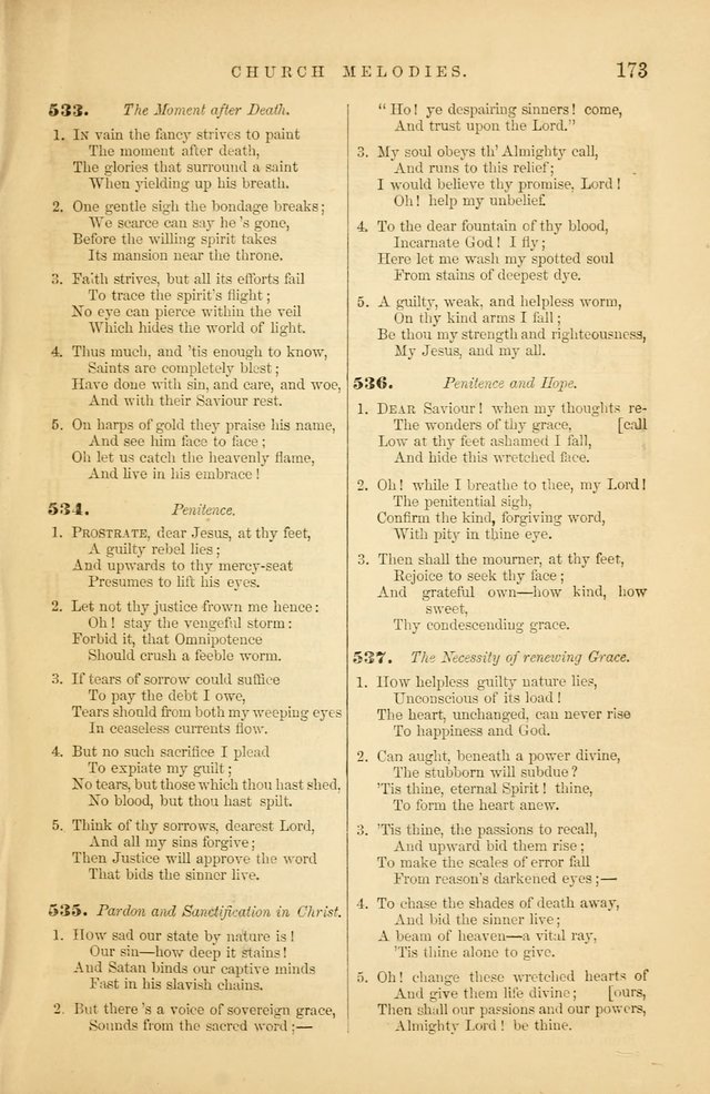 Church Melodies: collection of psalms and hymns, with appropriate music. For the use of congregations. page 173
