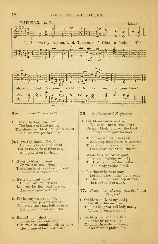 Church Melodies: collection of psalms and hymns, with appropriate music. For the use of congregations. page 18