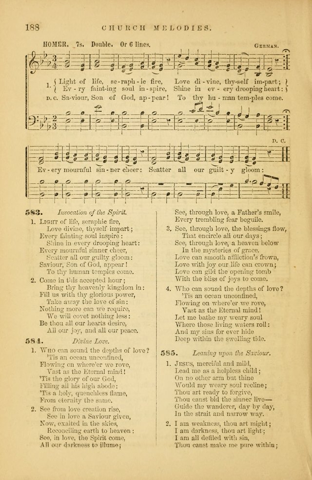 Church Melodies: collection of psalms and hymns, with appropriate music. For the use of congregations. page 188