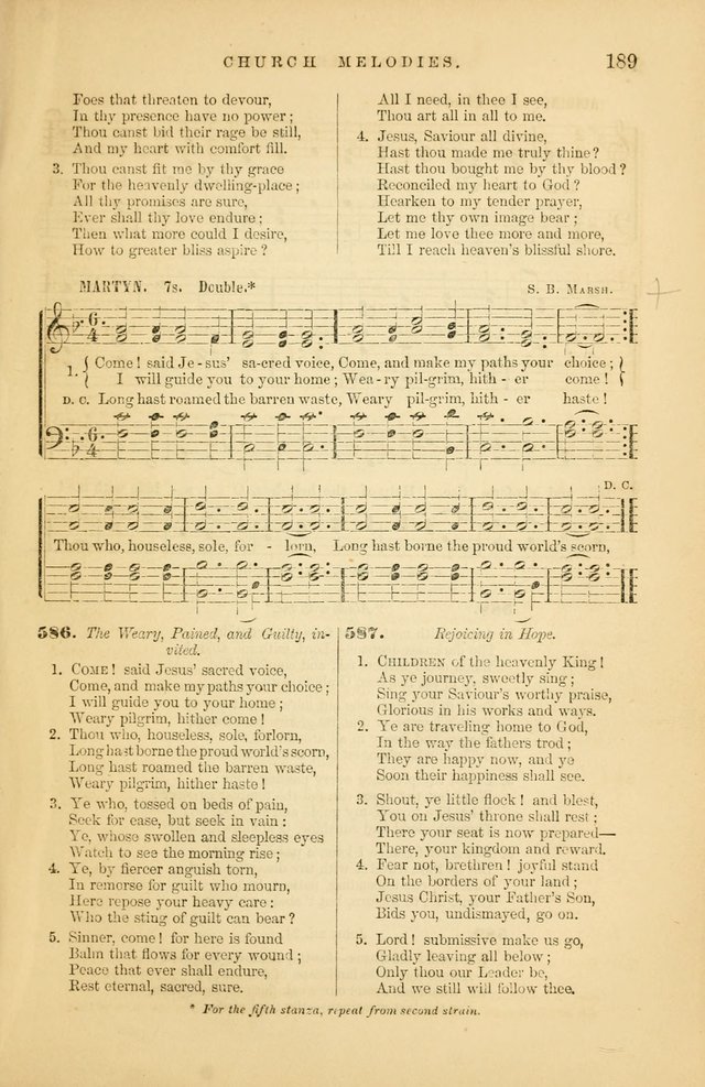 Church Melodies: collection of psalms and hymns, with appropriate music. For the use of congregations. page 189