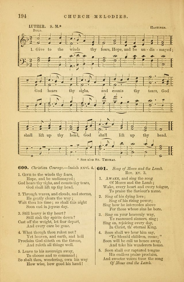 Church Melodies: collection of psalms and hymns, with appropriate music. For the use of congregations. page 194