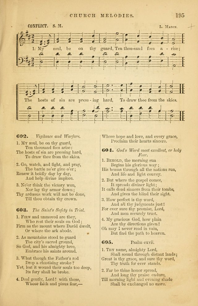 Church Melodies: collection of psalms and hymns, with appropriate music. For the use of congregations. page 195