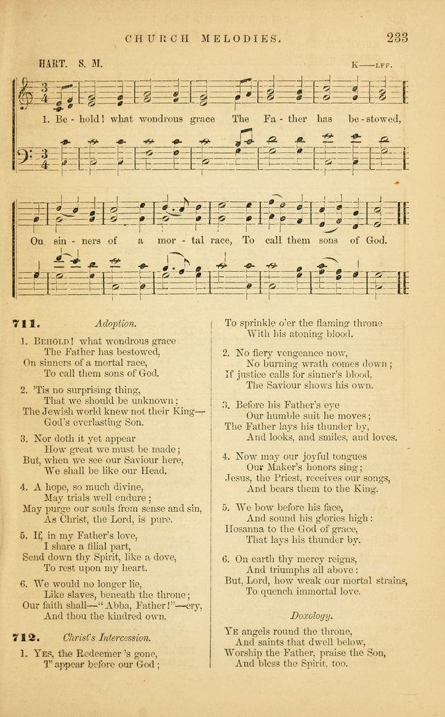 Church Melodies: collection of psalms and hymns, with appropriate music. For the use of congregations. page 233