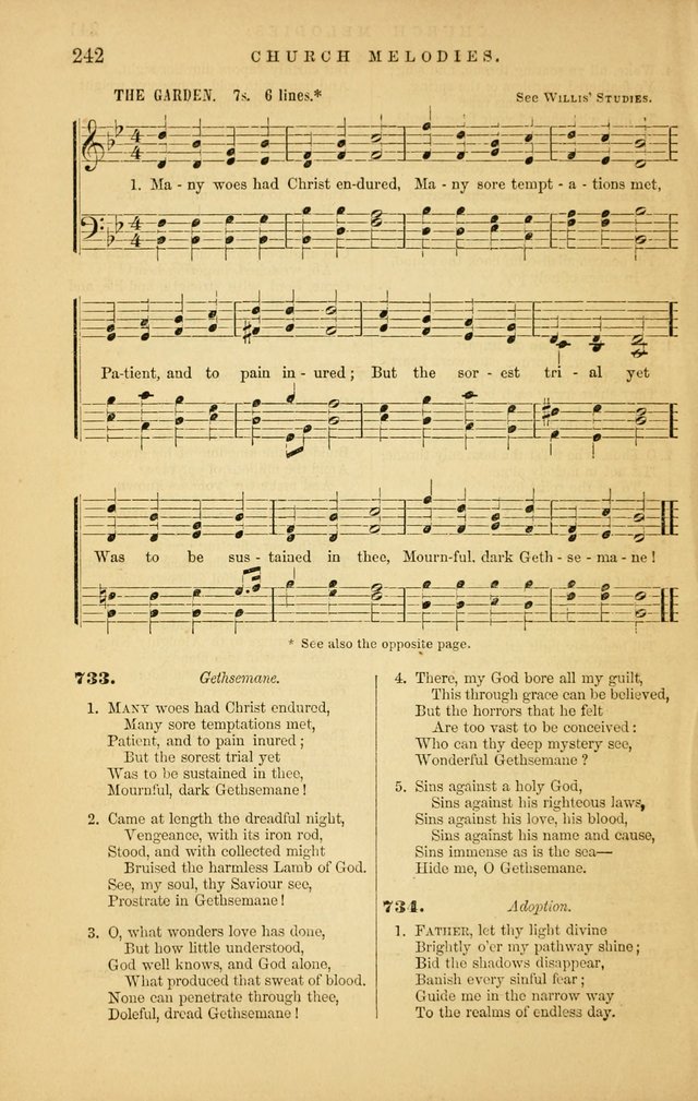 Church Melodies: collection of psalms and hymns, with appropriate music. For the use of congregations. page 242
