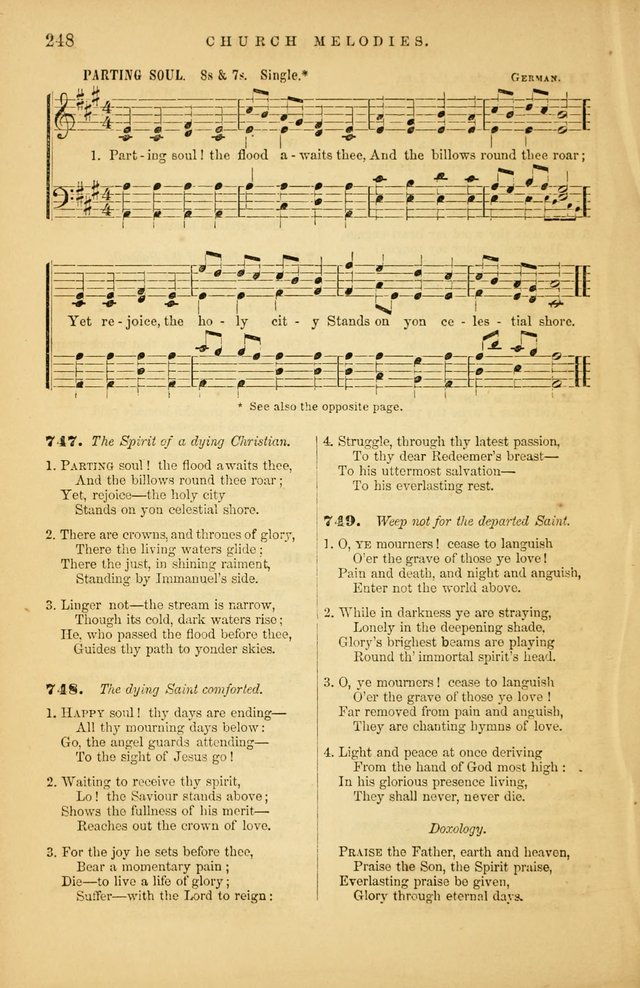 Church Melodies: collection of psalms and hymns, with appropriate music. For the use of congregations. page 248