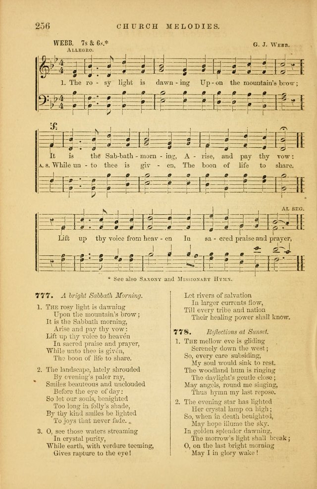 Church Melodies: collection of psalms and hymns, with appropriate music. For the use of congregations. page 256