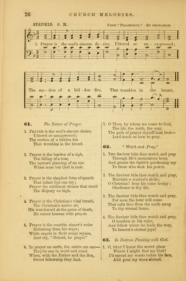 Church Melodies: collection of psalms and hymns, with appropriate music. For the use of congregations. page 26