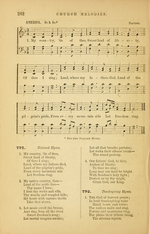 Church Melodies: collection of psalms and hymns, with appropriate music. For the use of congregations. page 262