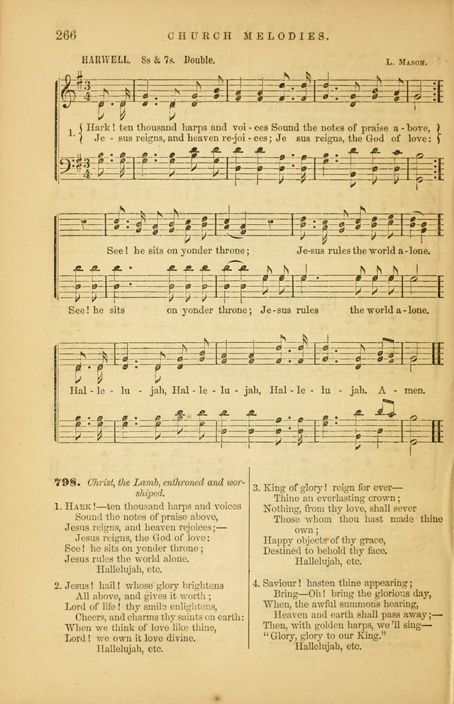 Church Melodies: collection of psalms and hymns, with appropriate music. For the use of congregations. page 266