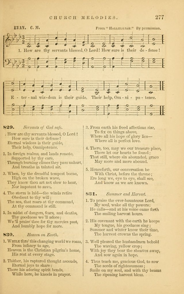 Church Melodies: collection of psalms and hymns, with appropriate music. For the use of congregations. page 279