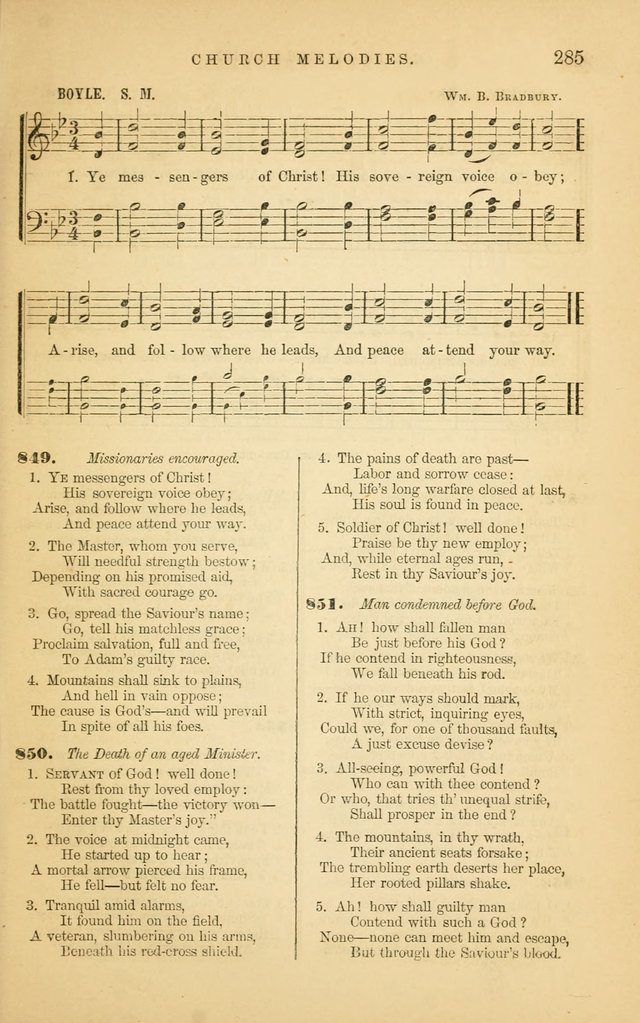 Church Melodies: collection of psalms and hymns, with appropriate music. For the use of congregations. page 287