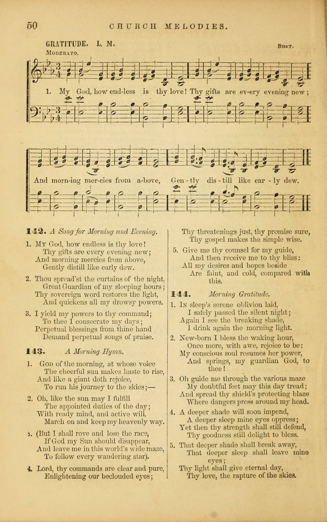 Church Melodies: collection of psalms and hymns, with appropriate music. For the use of congregations. page 50