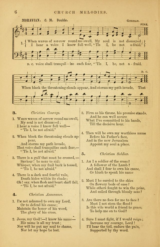 Church Melodies: collection of psalms and hymns, with appropriate music. For the use of congregations. page 6