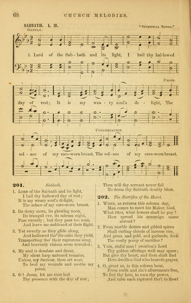 Church Melodies: collection of psalms and hymns, with appropriate music. For the use of congregations. page 68