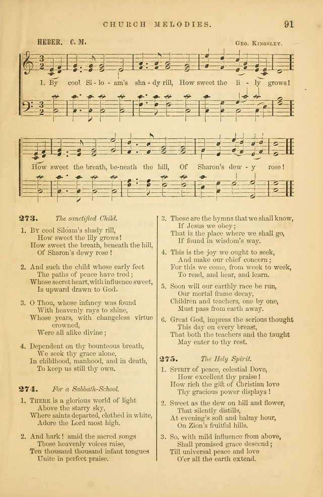 Church Melodies: collection of psalms and hymns, with appropriate music. For the use of congregations. page 91