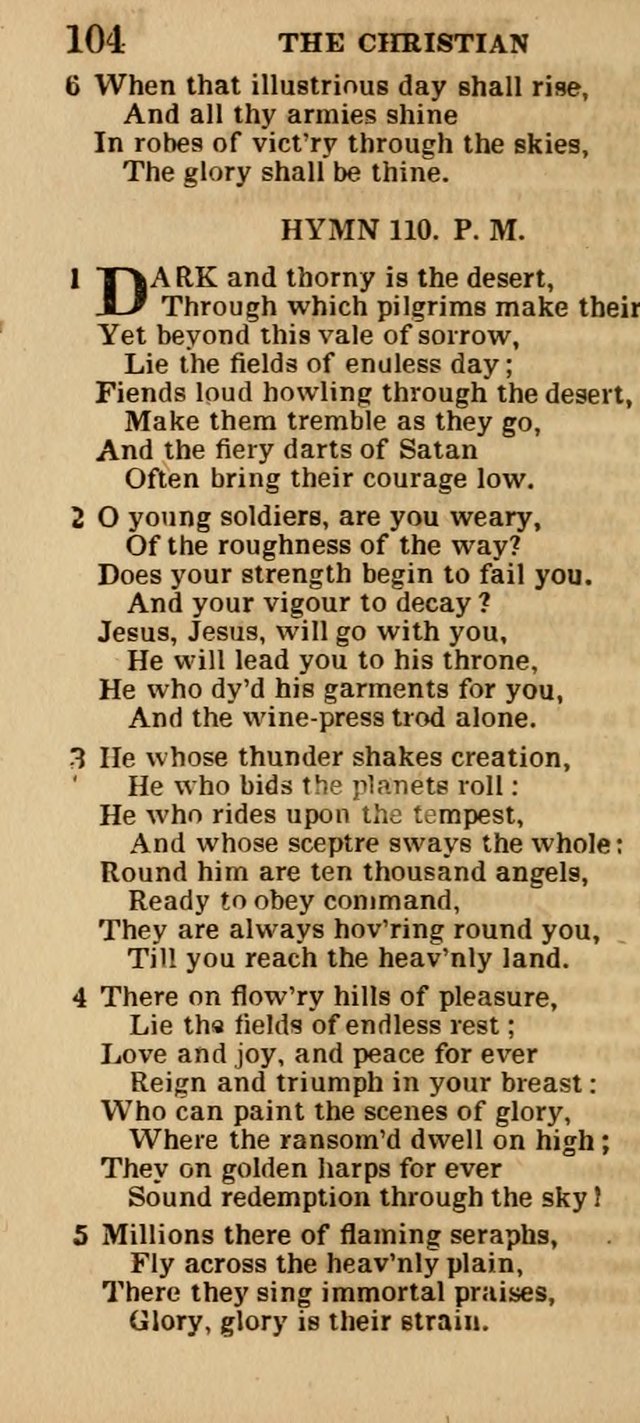 The Camp-Meeting Chorister: or, a collection of hymns and spiritual songs, for the pious of all denominations. To be sung at camp meetings, during revivals of religion, and on other occasions page 106