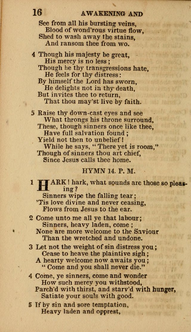 The Camp-Meeting Chorister: or, a collection of hymns and spiritual songs, for the pious of all denominations. To be sung at camp meetings, during revivals of religion, and on other occasions page 16