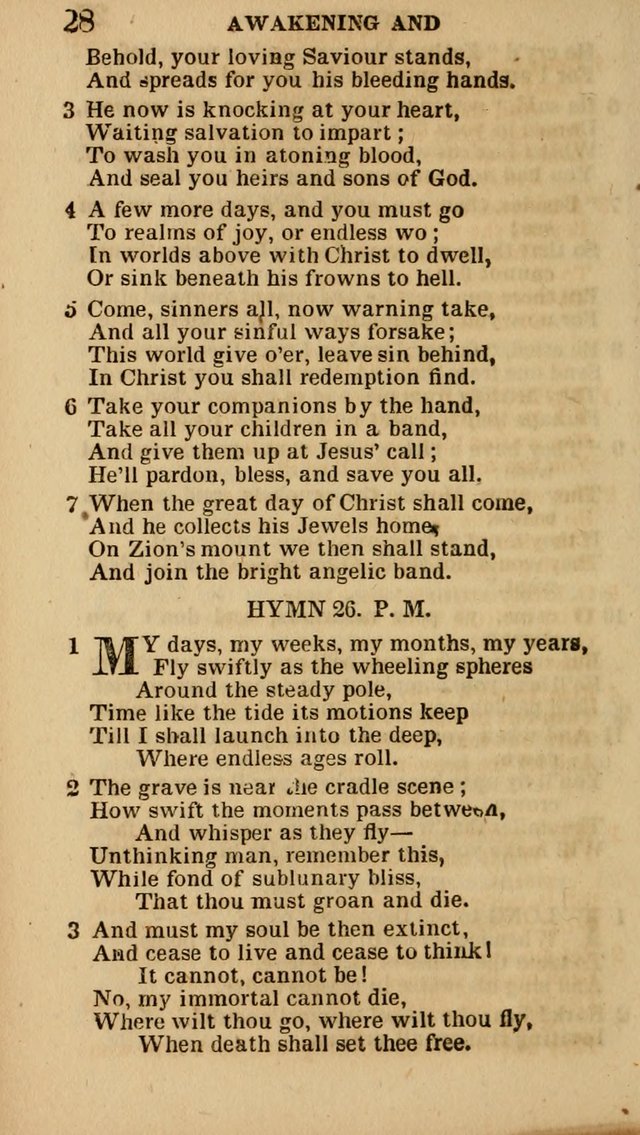 The Camp-Meeting Chorister: or, a collection of hymns and spiritual songs, for the pious of all denominations. To be sung at camp meetings, during revivals of religion, and on other occasions page 28