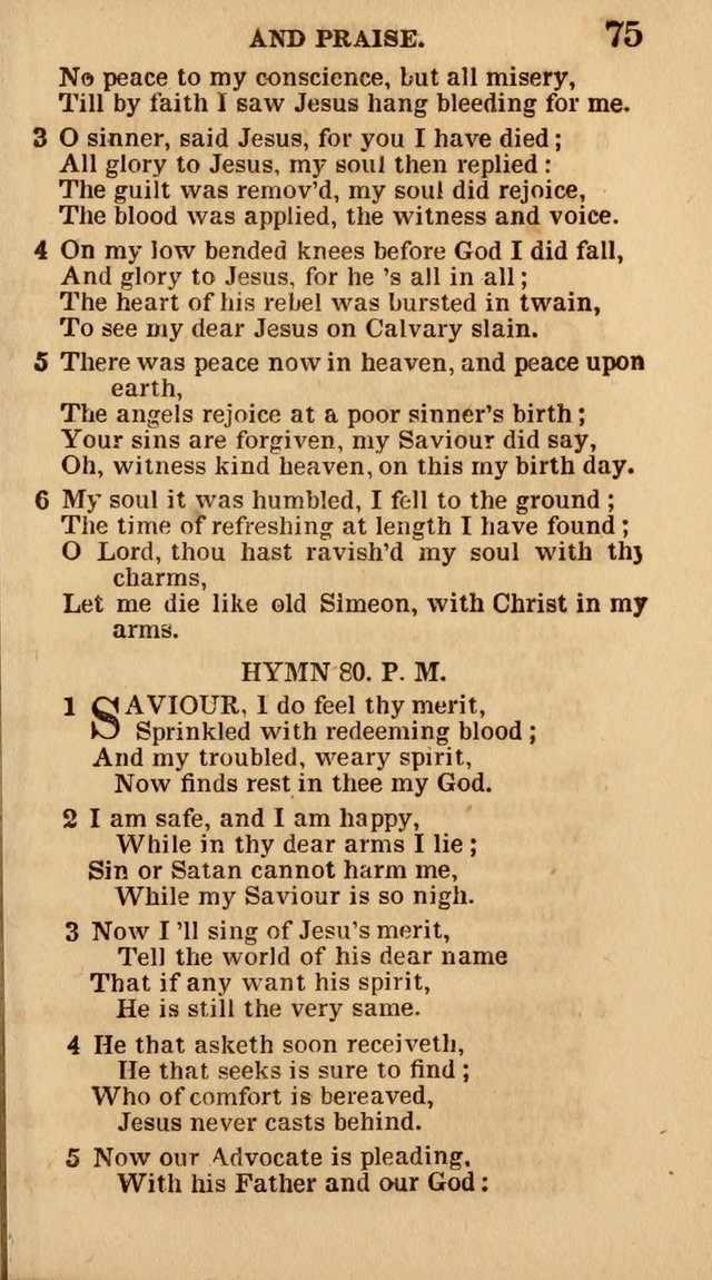 The Camp-Meeting Chorister: or, a collection of hymns and spiritual songs, for the pious of all denominations. To be sung at camp meetings, during revivals of religion, and on other occasions page 75