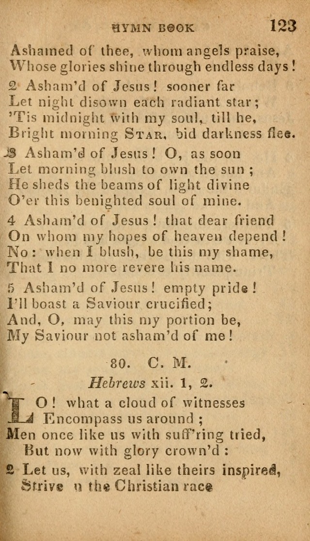 The Camp Meeting Hymn Book: containing the most approved hymns and spiritual songs Used by the Methodist Connexion in the United States page 125