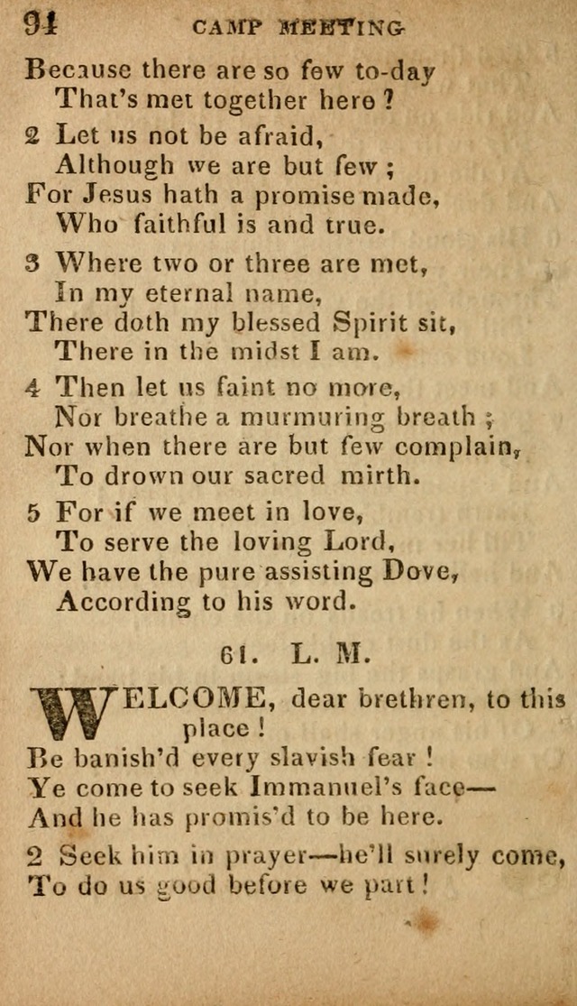 The Camp Meeting Hymn Book: containing the most approved hymns and spiritual songs Used by the Methodist Connexion in the United States page 96