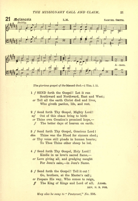 The Church Missionary Hymn Book page 21
