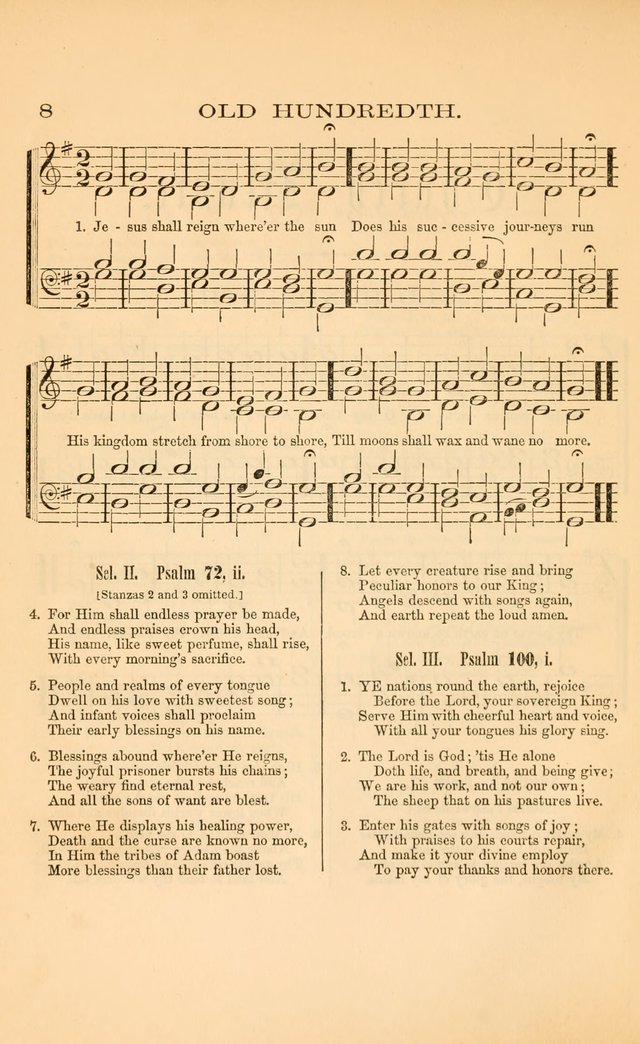 Church music: with selections for the ordinary occasions of public and social worship, from the Psalms and hymns of the Presbyterian Church in the United States of America page 8