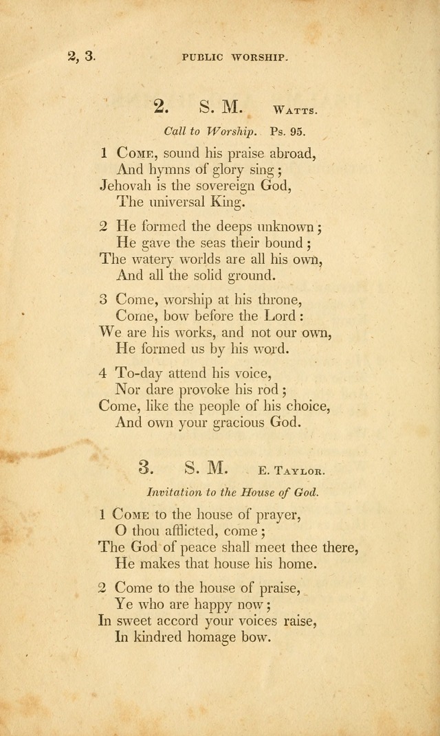 A Collection of Psalms and Hymns for Christian Worship. (3rd ed.) page 2