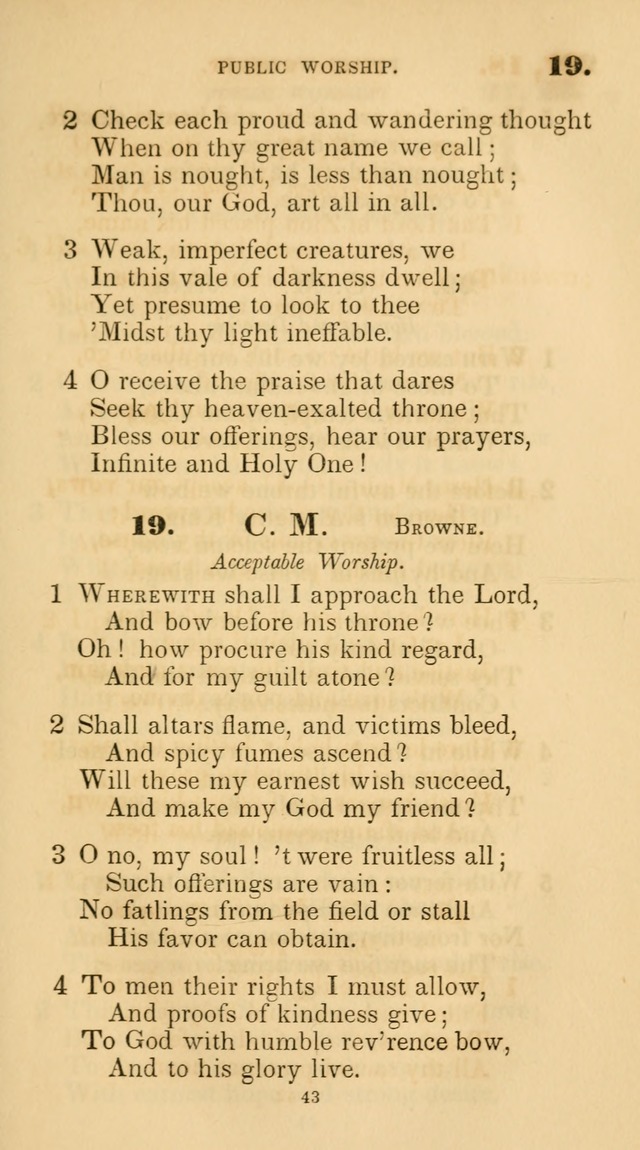 A Collection of Psalms and Hymns for Christian Worship. (45th ed.) page 43