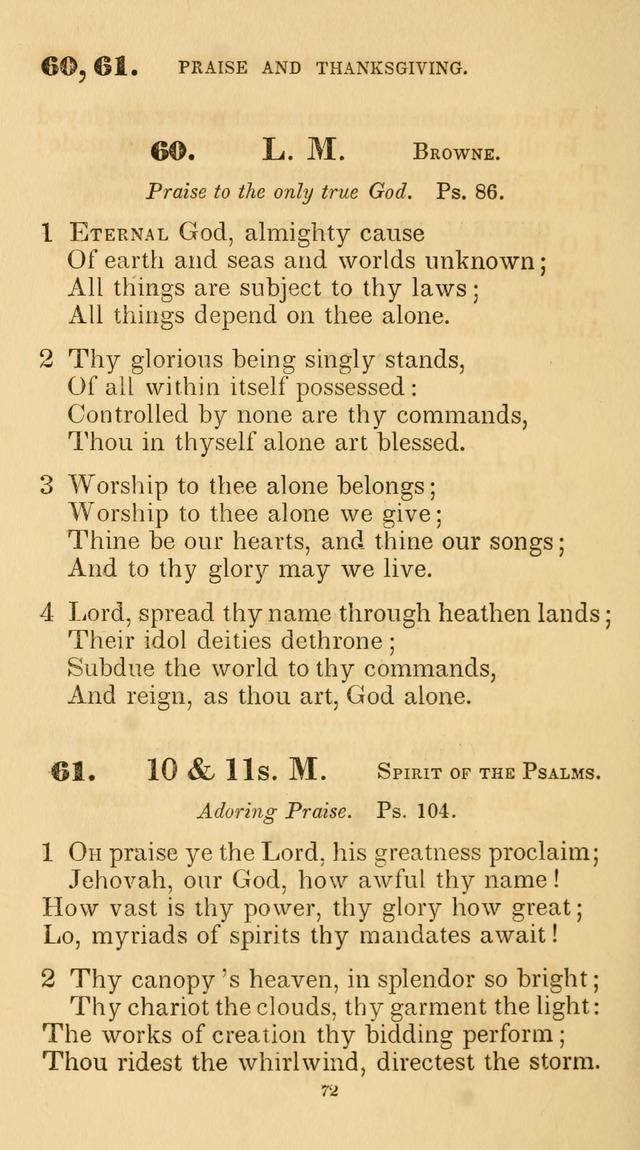 A Collection of Psalms and Hymns for Christian Worship. (45th ed.) page 72