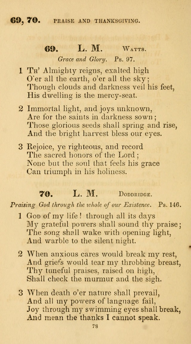 A Collection of Psalms and Hymns for Christian Worship. (45th ed.) page 78