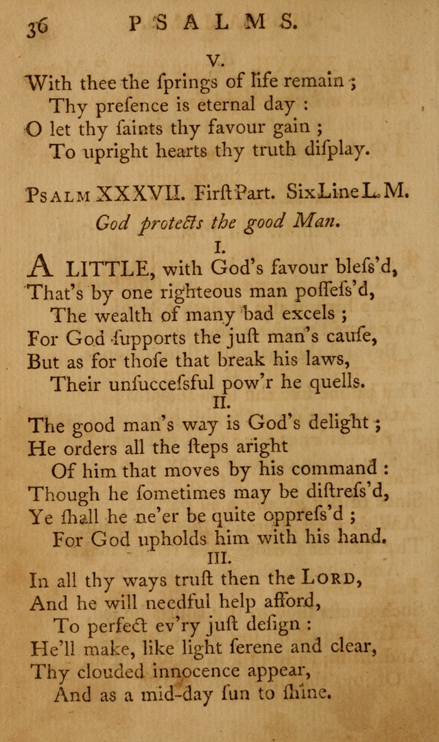 A Collection of Psalms and Hymns for Publick Worship page 36