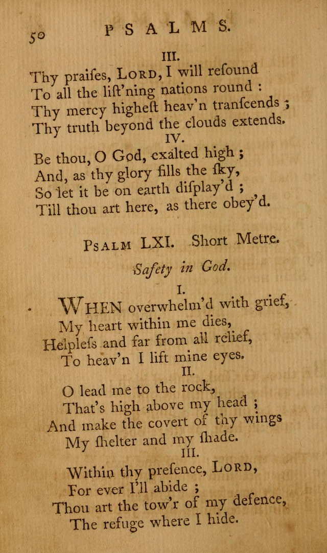 A Collection of Psalms and Hymns for Publick Worship page 50