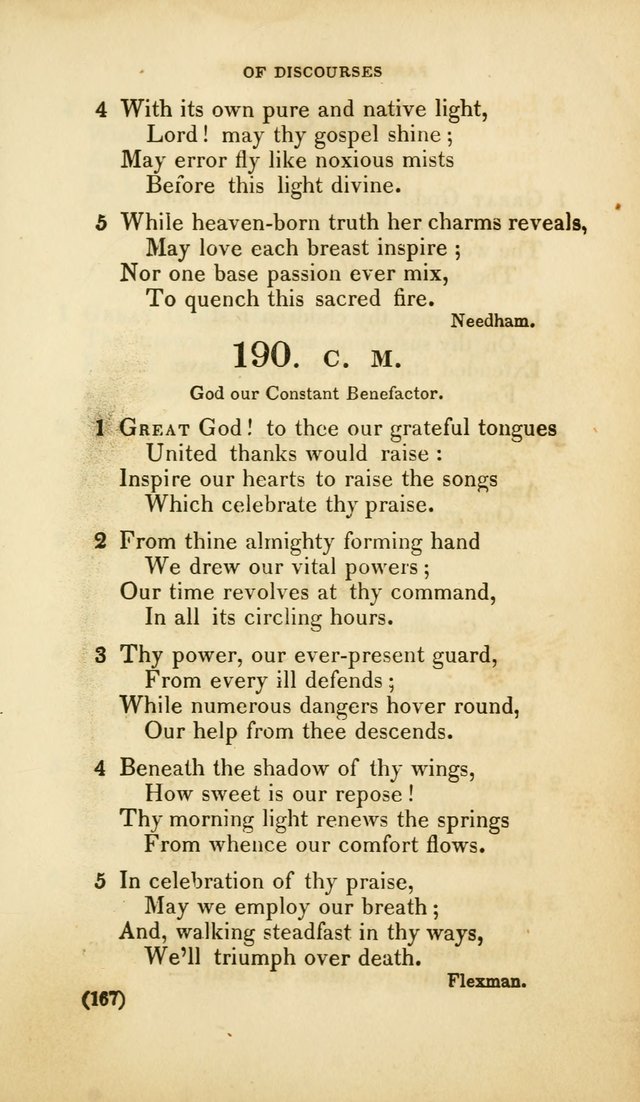 A Collection of Psalms and Hymns, for Social and Private Worship (Rev. ed.  with supplement) page 168