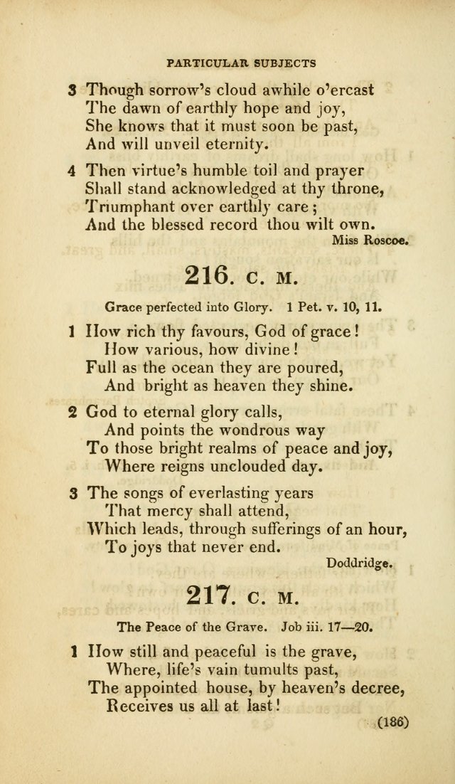 A Collection of Psalms and Hymns, for Social and Private Worship (Rev. ed.  with supplement) page 187