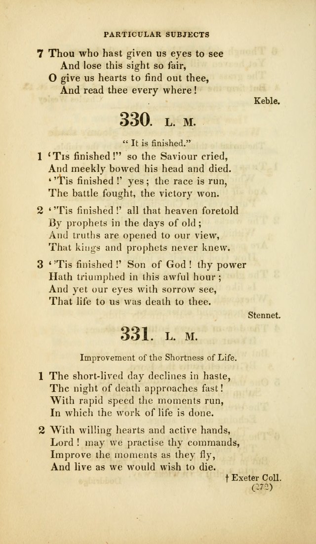 A Collection of Psalms and Hymns, for Social and Private Worship (Rev. ed.  with supplement) page 273