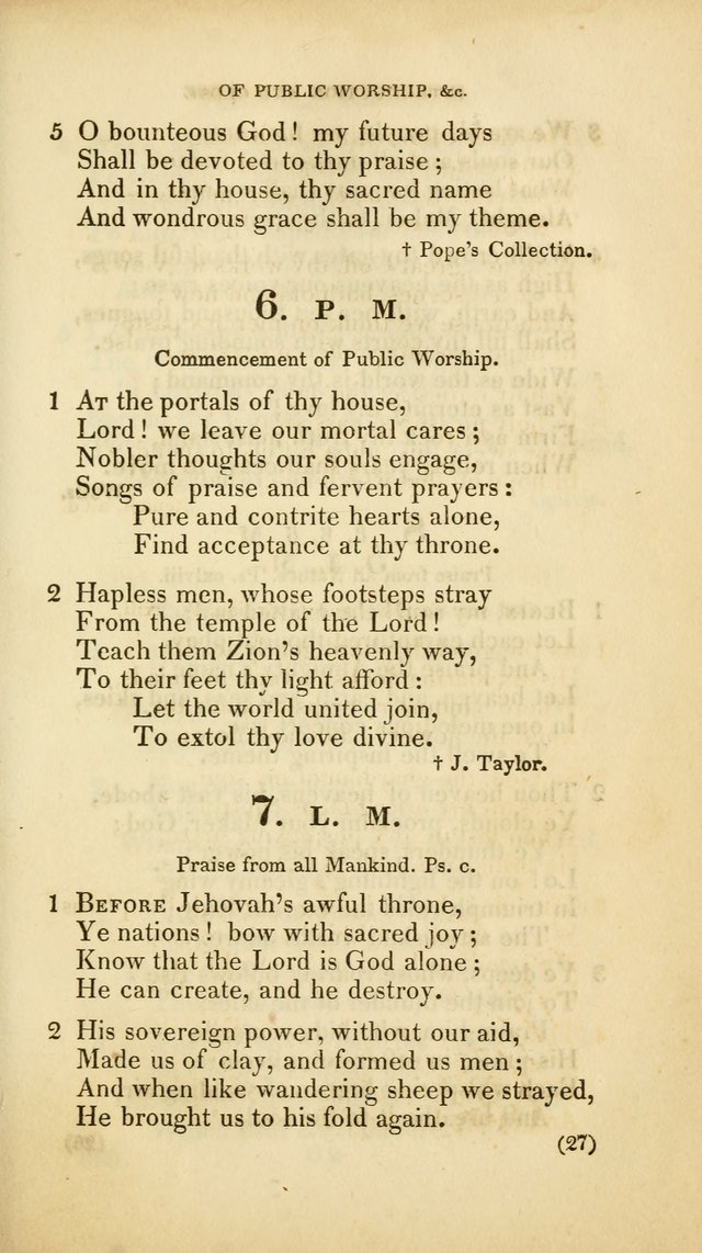 A Collection of Psalms and Hymns, for Social and Private Worship (Rev. ed.  with supplement) page 28