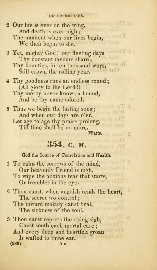 A Collection of Psalms and Hymns, for Social and Private Worship (Rev. ed.  with supplement) page 290