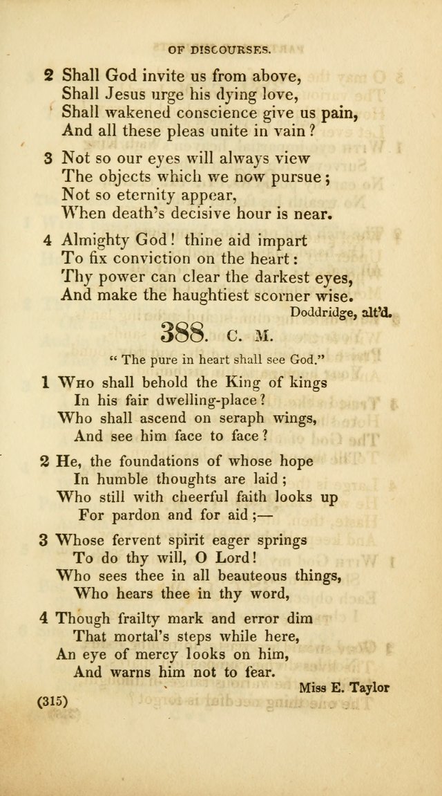 A Collection of Psalms and Hymns, for Social and Private Worship (Rev. ed.  with supplement) page 316
