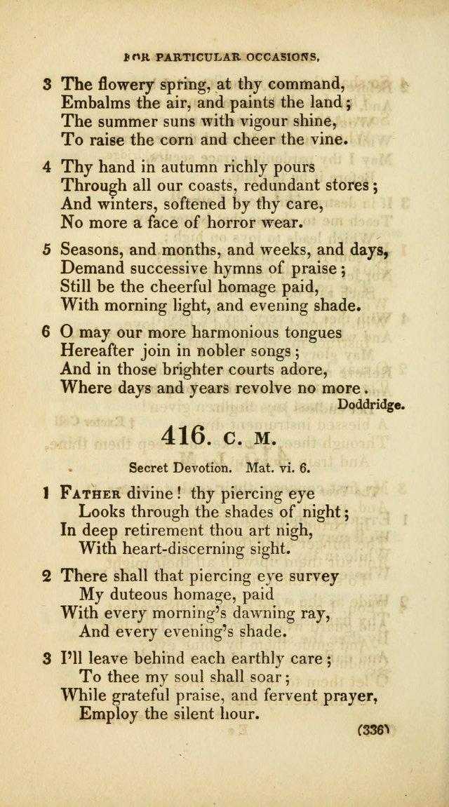 A Collection of Psalms and Hymns, for Social and Private Worship (Rev. ed.  with supplement) page 337